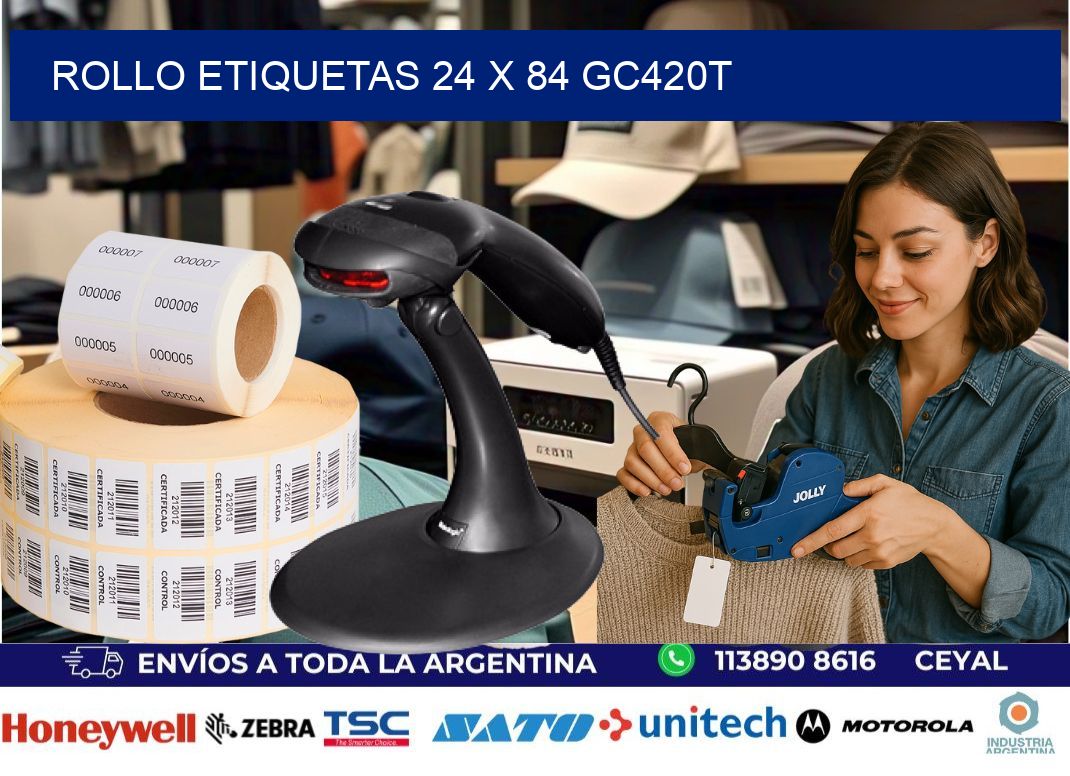 Rollo etiquetas 24 x 84 gc420t