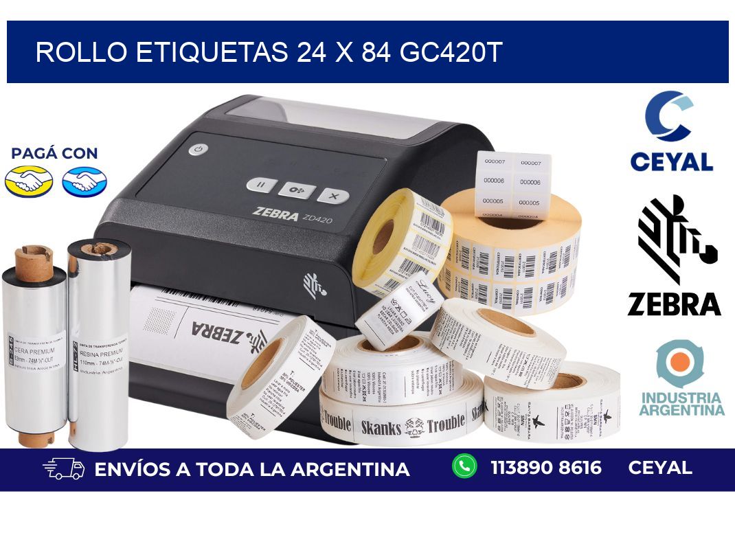 Rollo etiquetas 24 x 84 gc420t