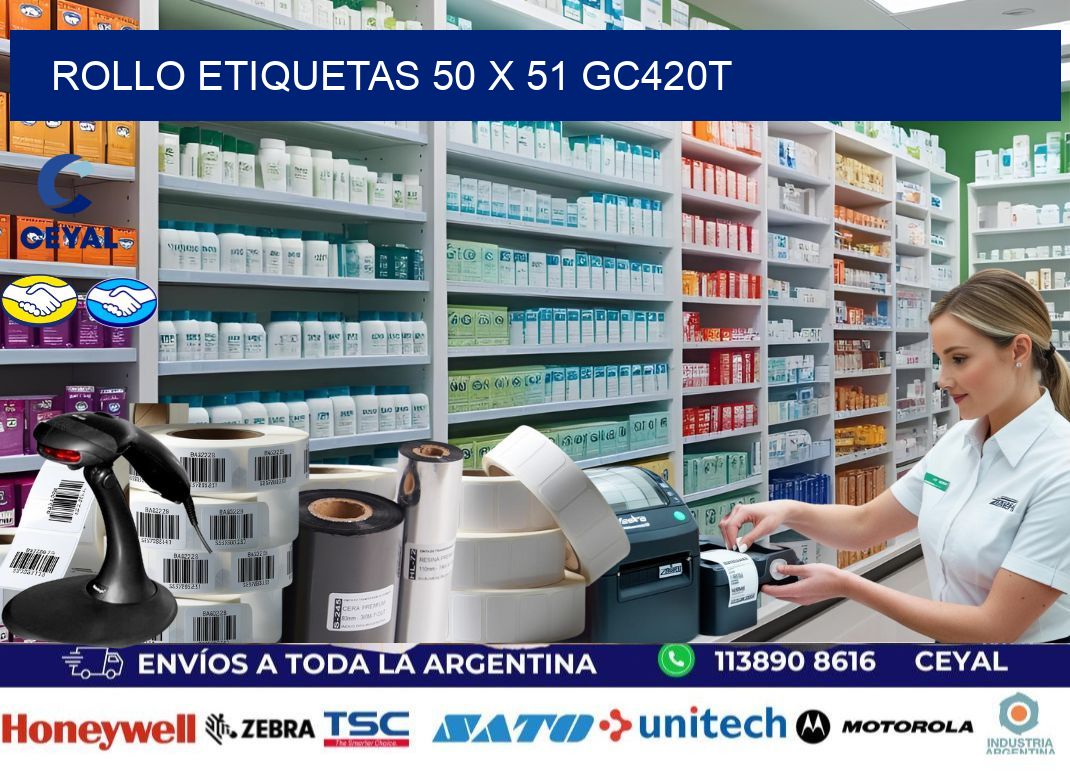 Rollo etiquetas 50 x 51 gc420t