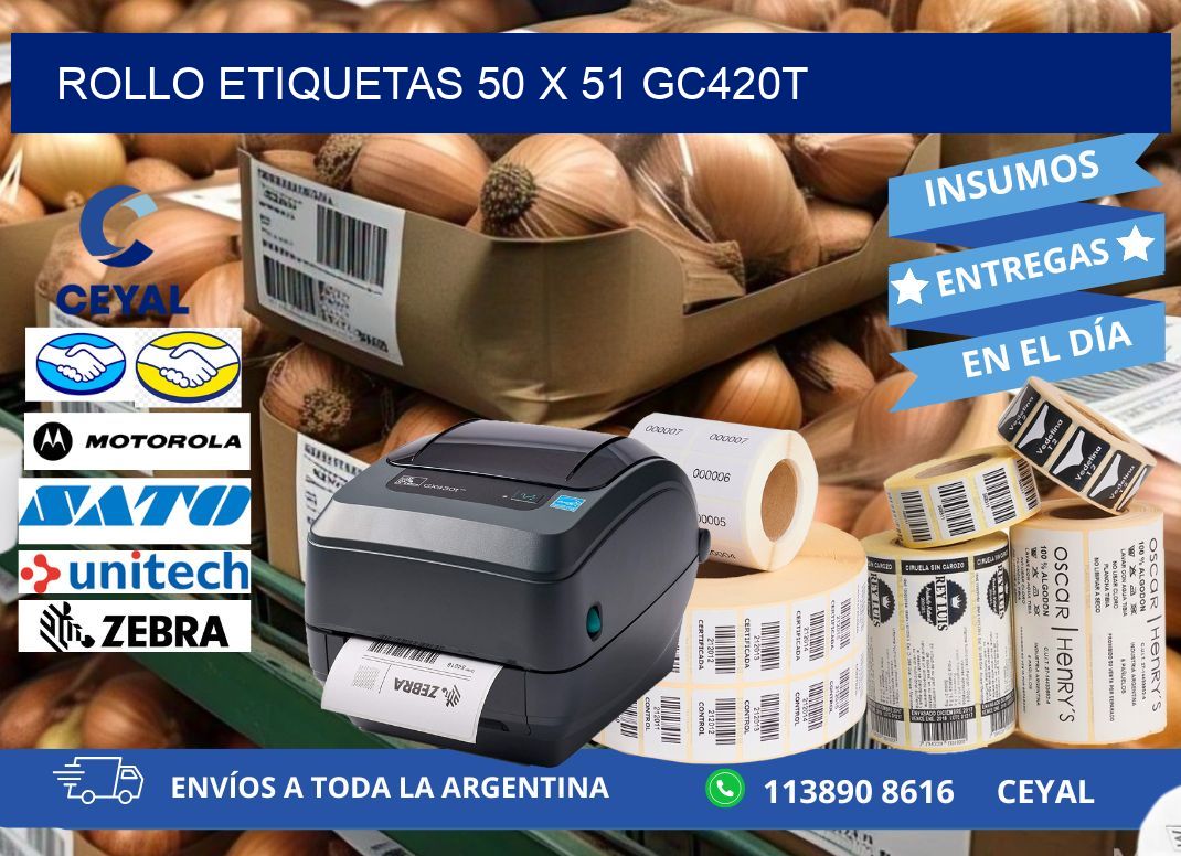 Rollo etiquetas 50 x 51 gc420t