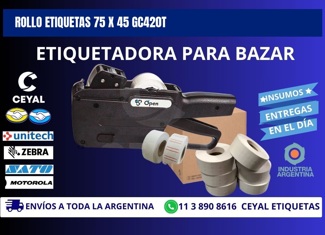 Rollo etiquetas 75 x 45 gc420t