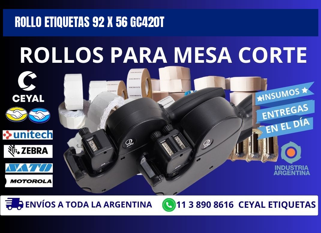 Rollo etiquetas 92 x 56 gc420t