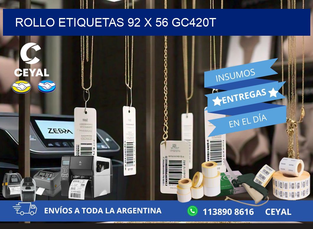 Rollo etiquetas 92 x 56 gc420t