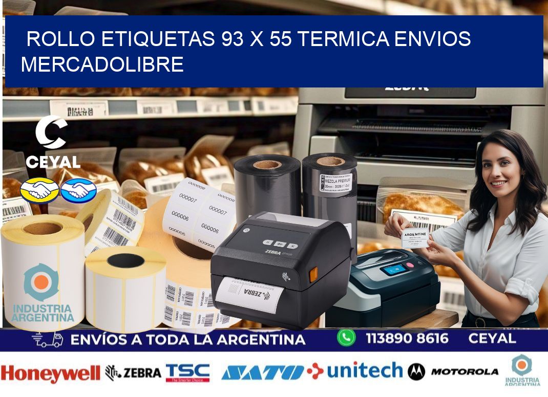 Rollo etiquetas 93 x 55 termica ENVIOS MERCADOLIBRE
