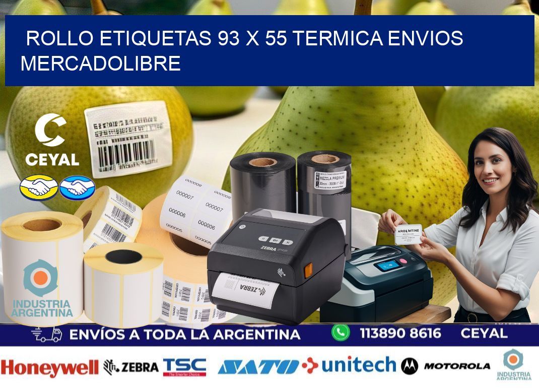 Rollo etiquetas 93 x 55 termica ENVIOS MERCADOLIBRE
