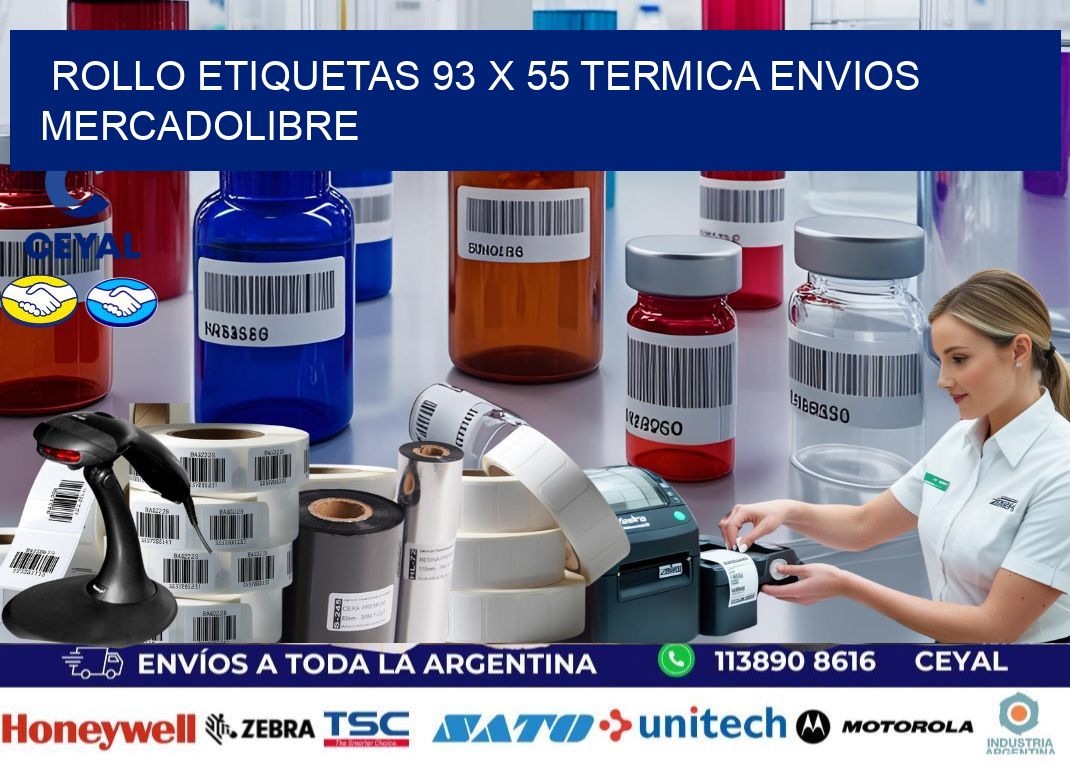 Rollo etiquetas 93 x 55 termica ENVIOS MERCADOLIBRE