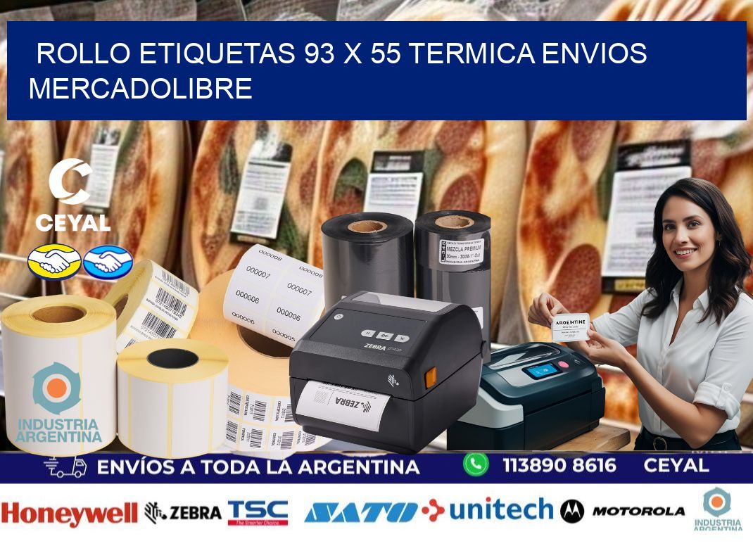 Rollo etiquetas 93 x 55 termica ENVIOS MERCADOLIBRE