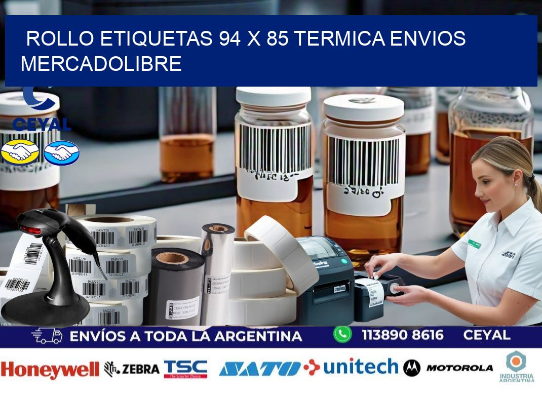 Rollo etiquetas 94 x 85 termica ENVIOS MERCADOLIBRE