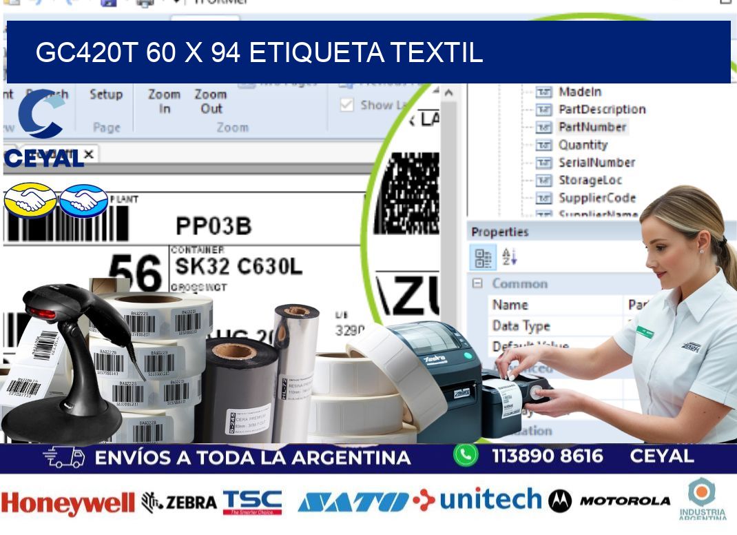 GC420T 60 x 94 ETIQUETA TEXTIL