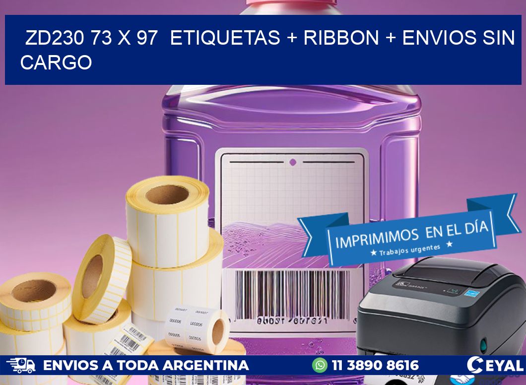 ZD230 73 x 97  etiquetas + ribbon + envios sin cargo