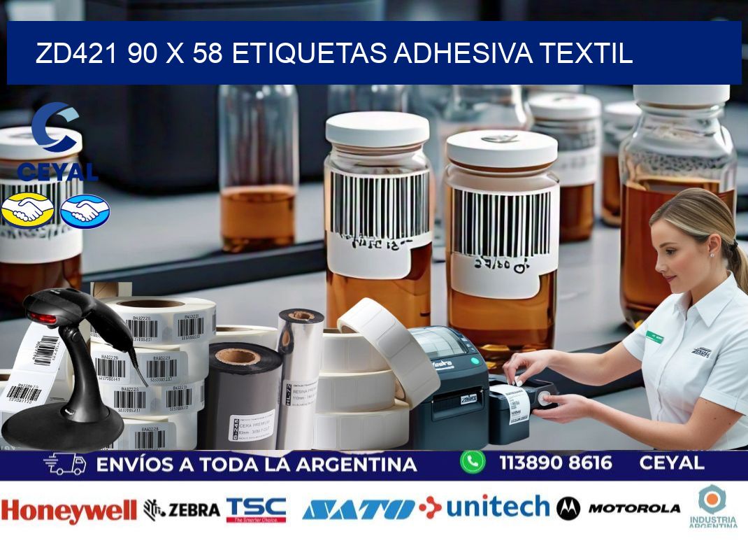 ZD421 90 x 58 ETIQUETAS ADHESIVA TEXTIL