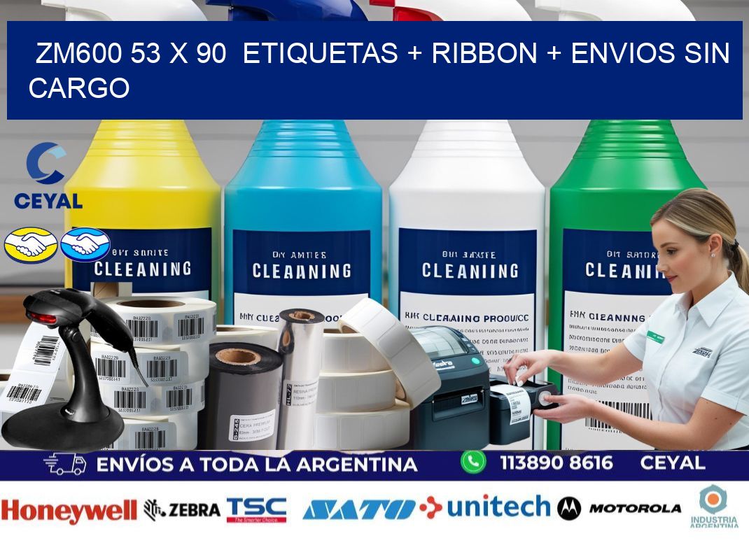 ZM600 53 x 90  etiquetas + ribbon + envios sin cargo