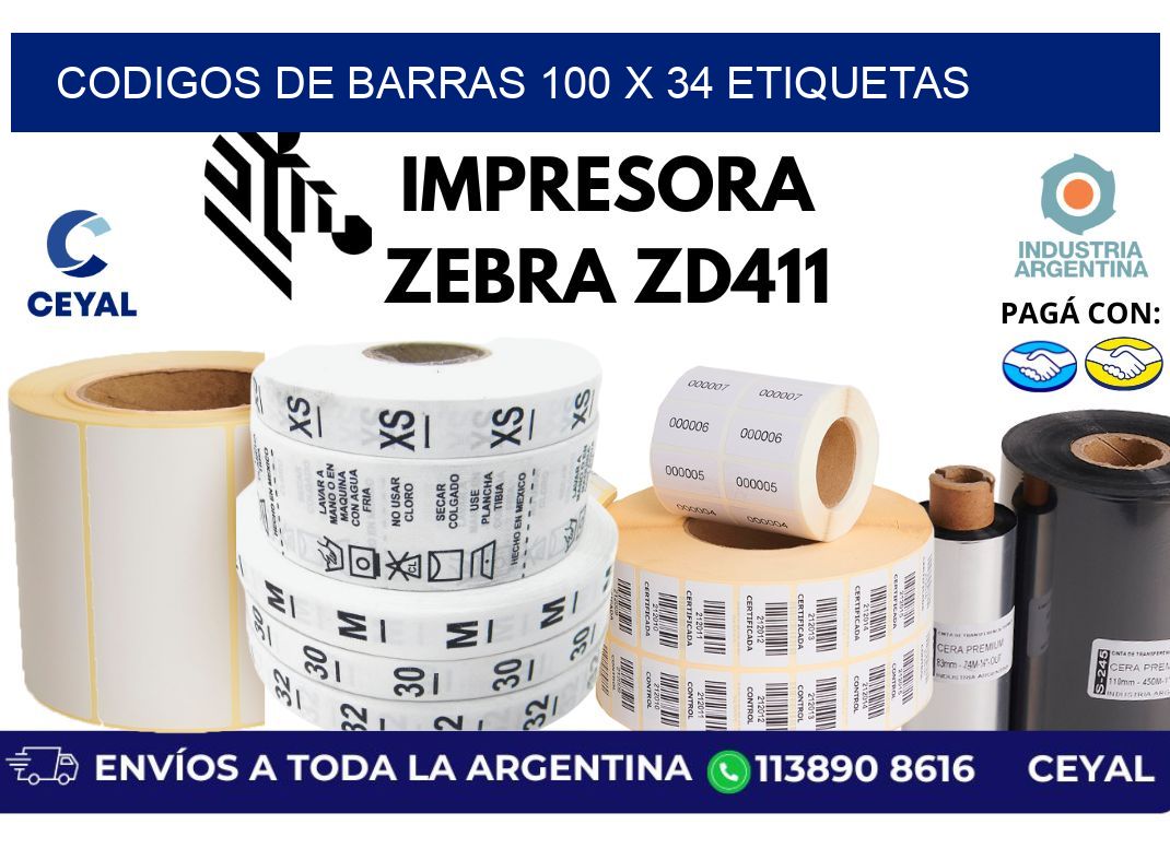 codigos de barras 100 x 34 etiquetas