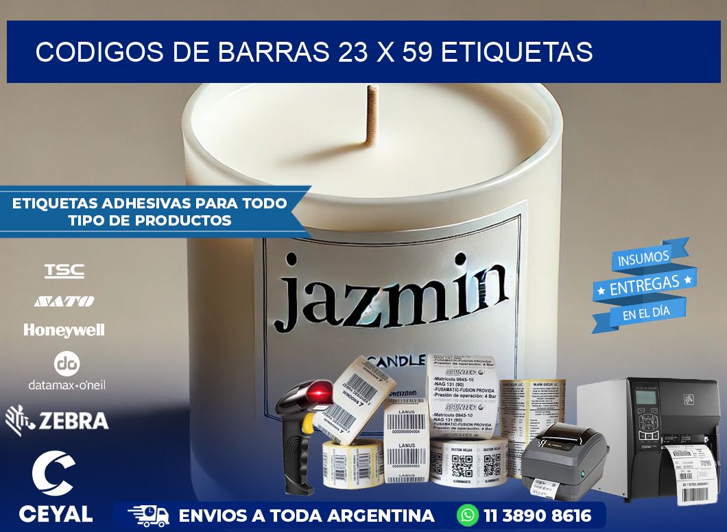 codigos de barras 23 x 59 etiquetas