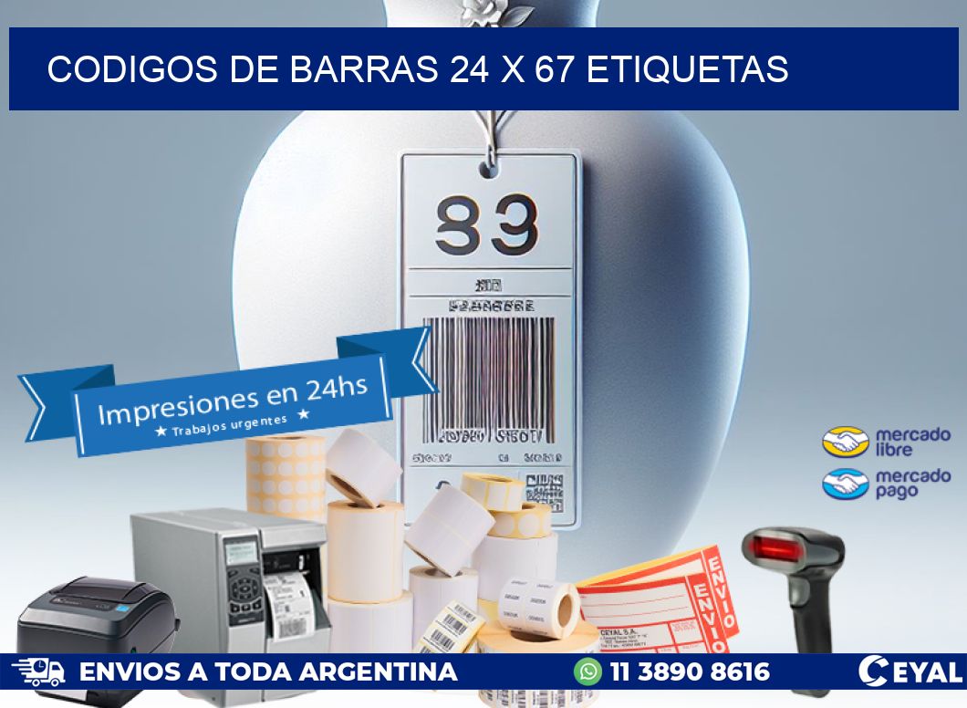 codigos de barras 24 x 67 etiquetas