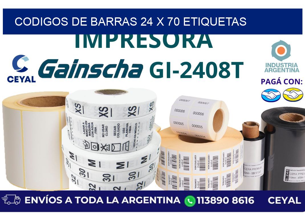 codigos de barras 24 x 70 etiquetas