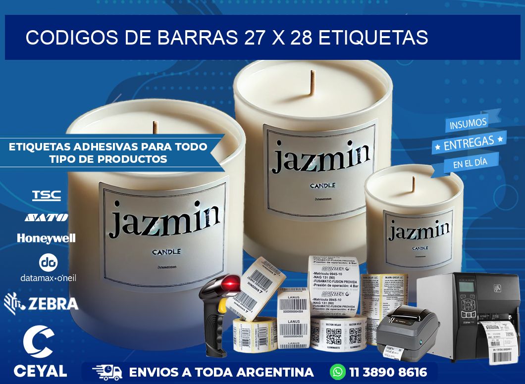 codigos de barras 27 x 28 etiquetas