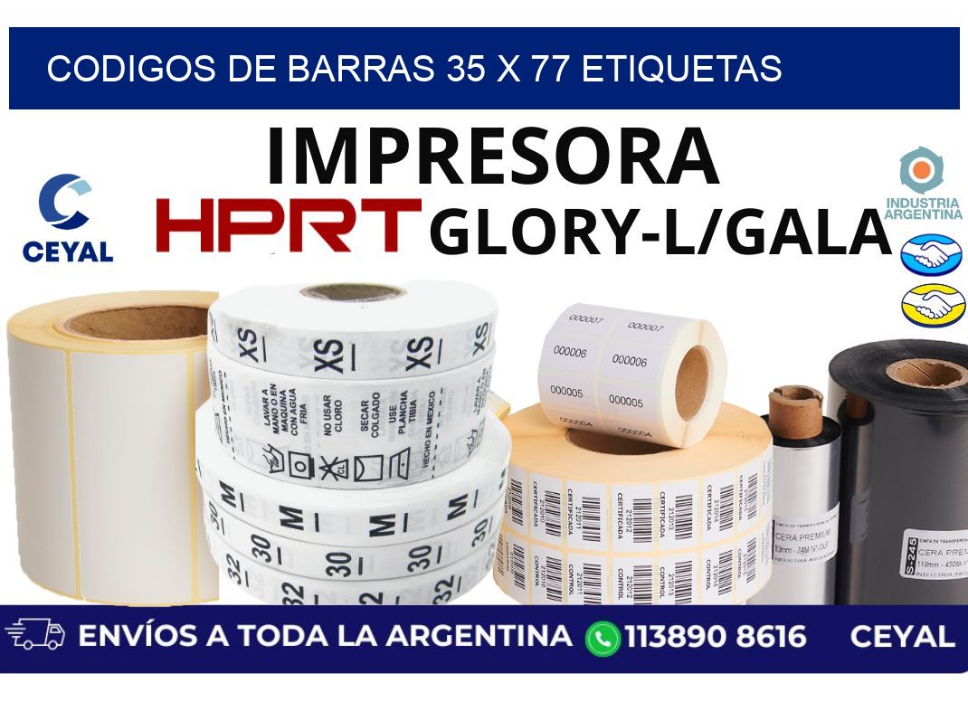 codigos de barras 35 x 77 etiquetas