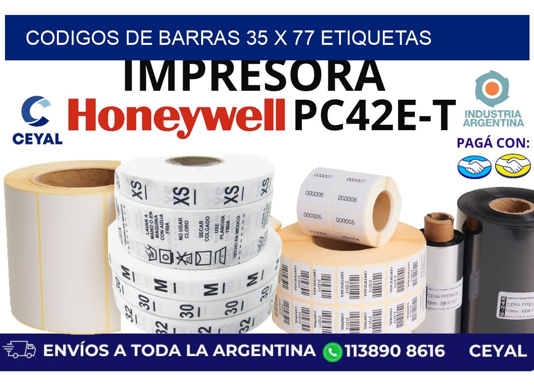 codigos de barras 35 x 77 etiquetas