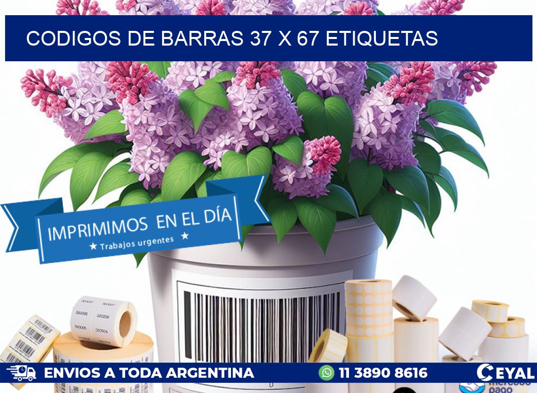 codigos de barras 37 x 67 etiquetas