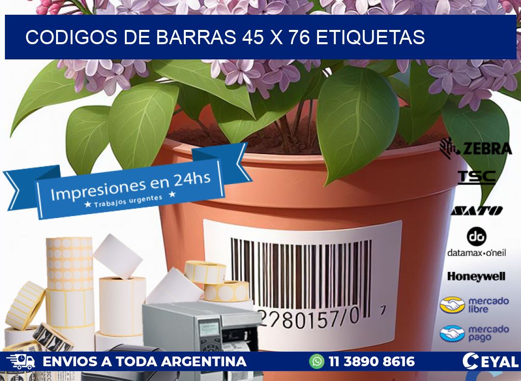 codigos de barras 45 x 76 etiquetas