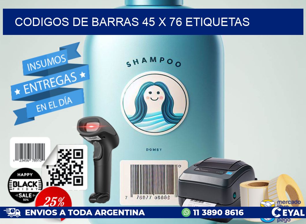 codigos de barras 45 x 76 etiquetas