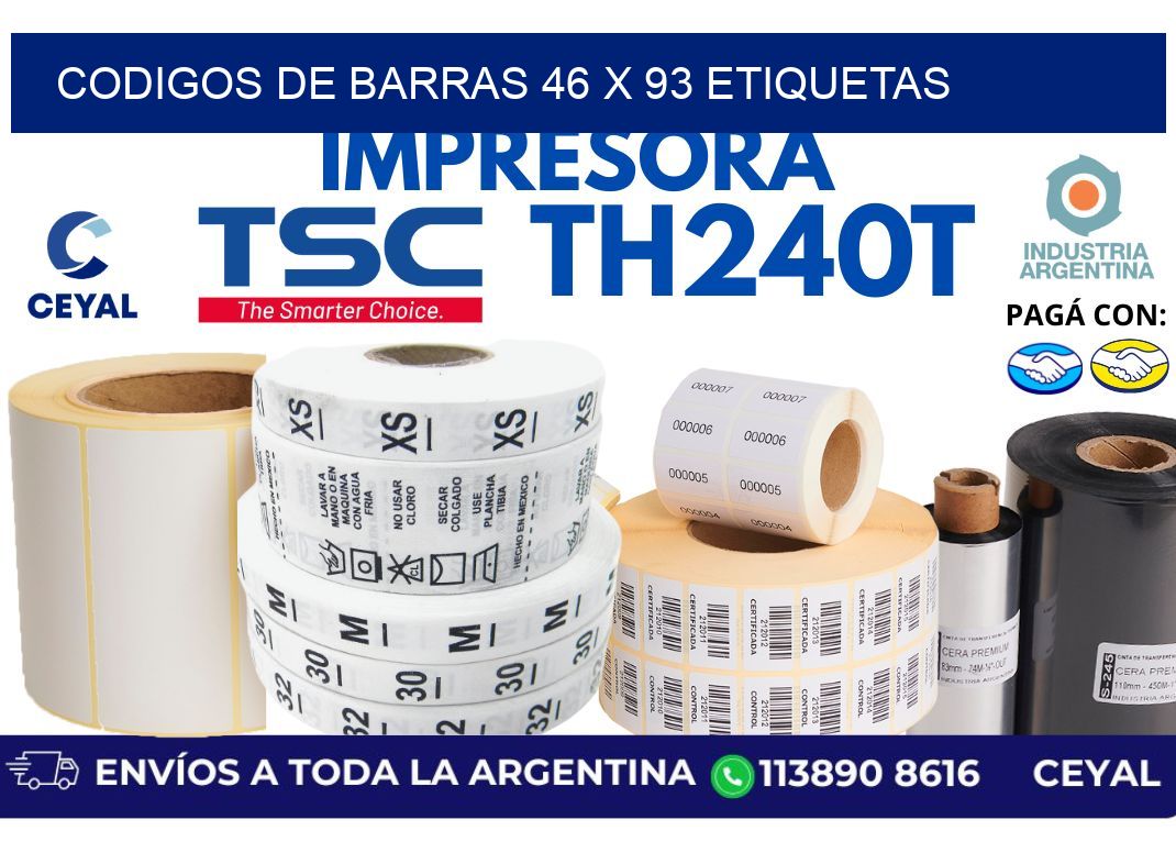 codigos de barras 46 x 93 etiquetas