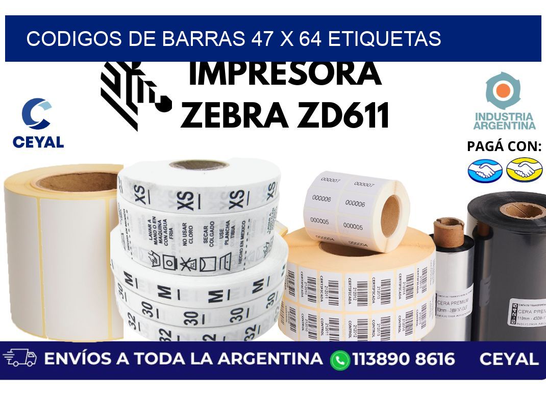 codigos de barras 47 x 64 etiquetas