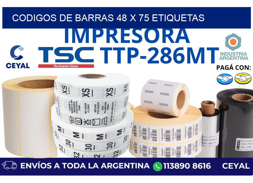 codigos de barras 48 x 75 etiquetas