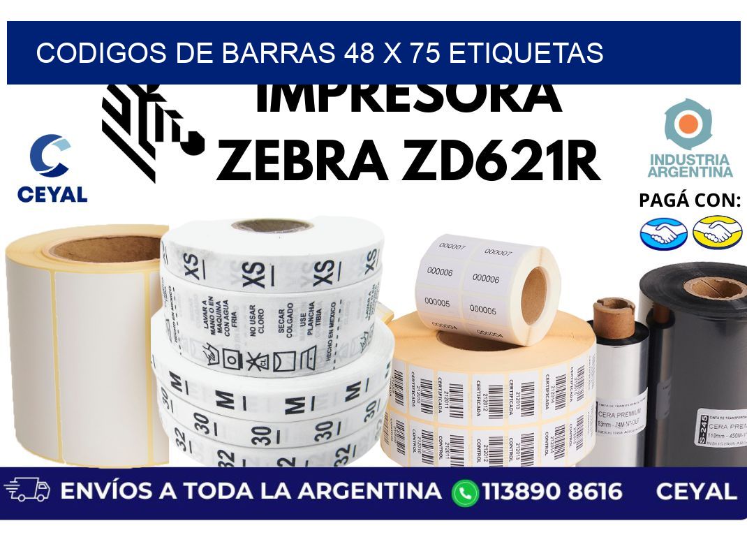 codigos de barras 48 x 75 etiquetas