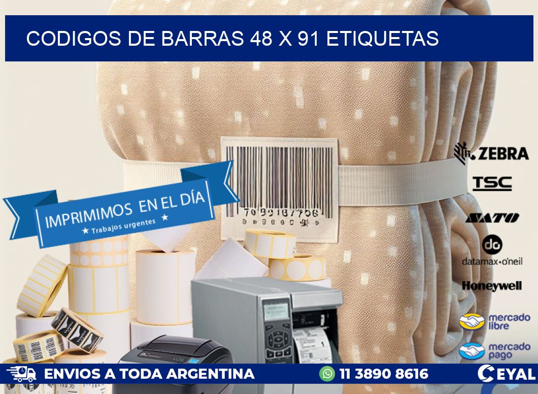 codigos de barras 48 x 91 etiquetas