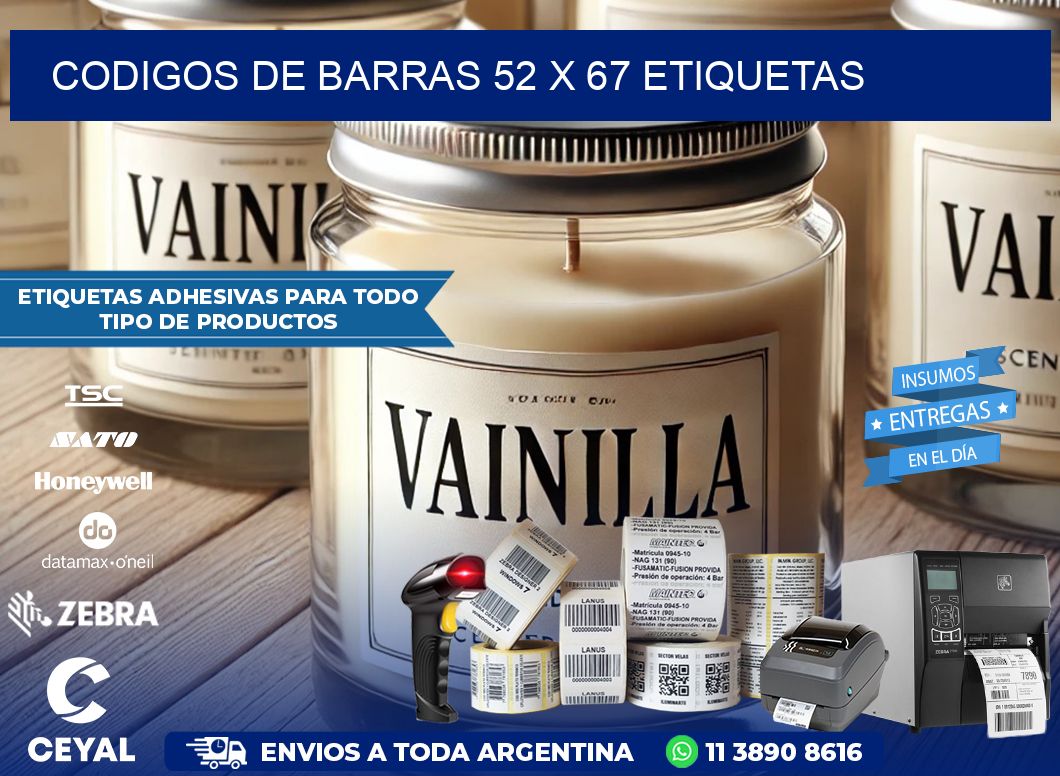 codigos de barras 52 x 67 etiquetas