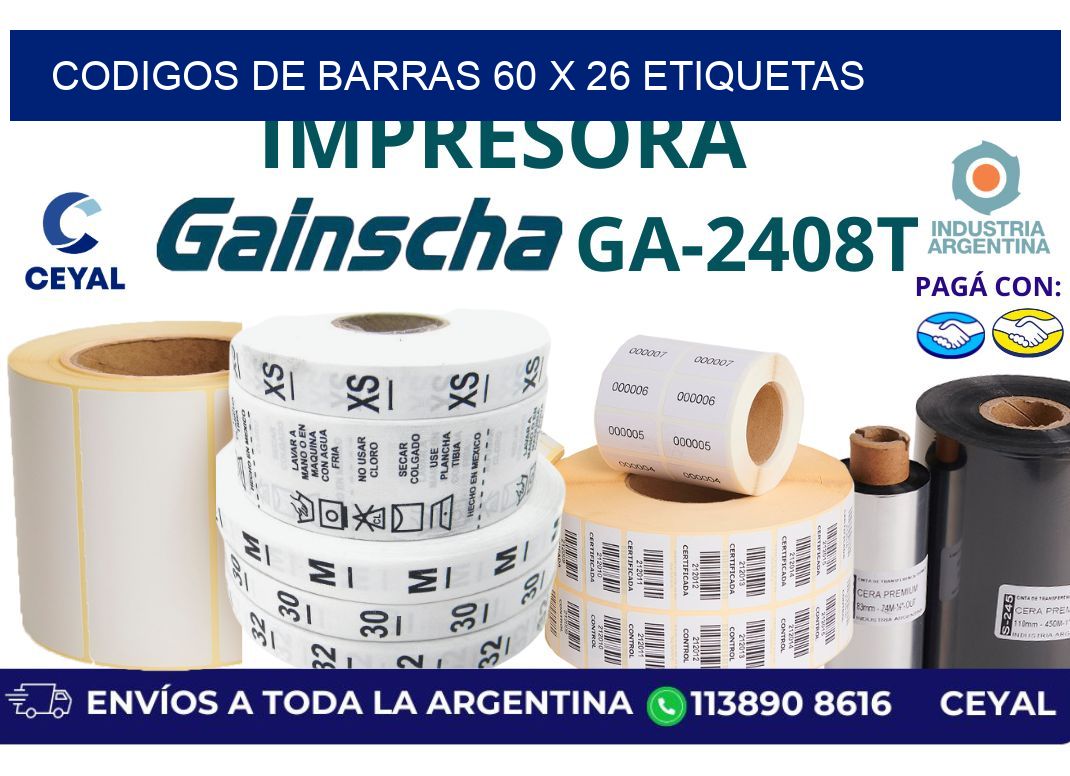 codigos de barras 60 x 26 etiquetas