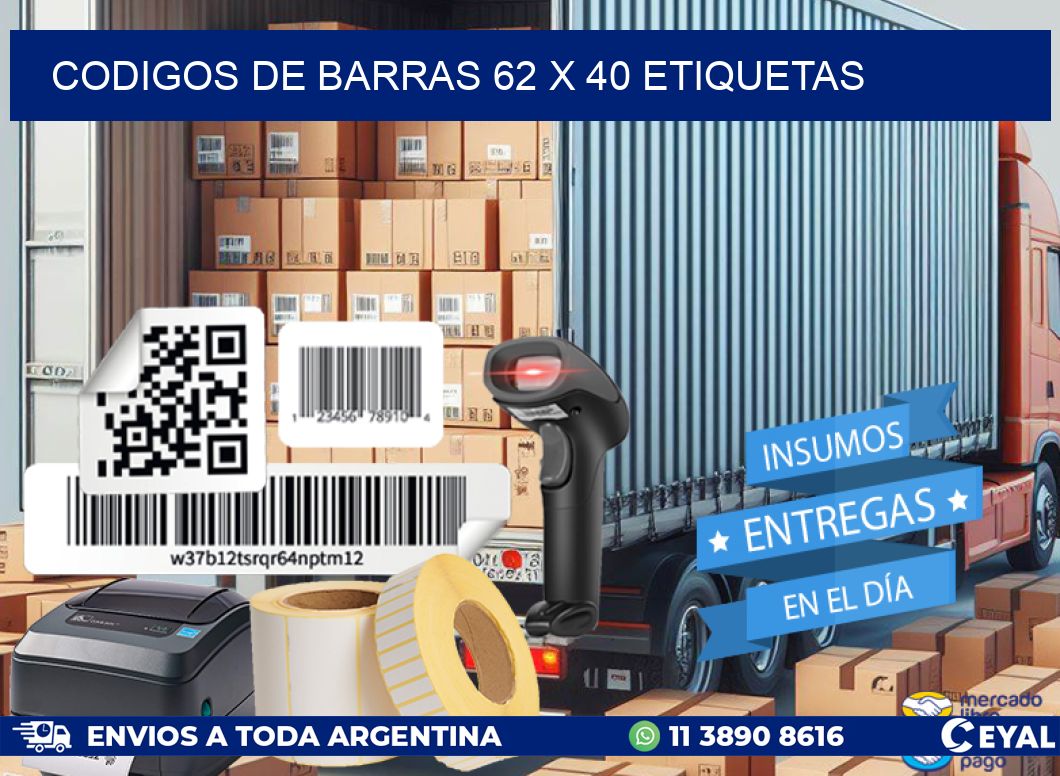 codigos de barras 62 x 40 etiquetas