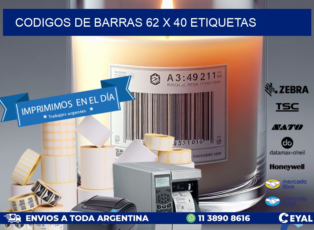 codigos de barras 62 x 40 etiquetas