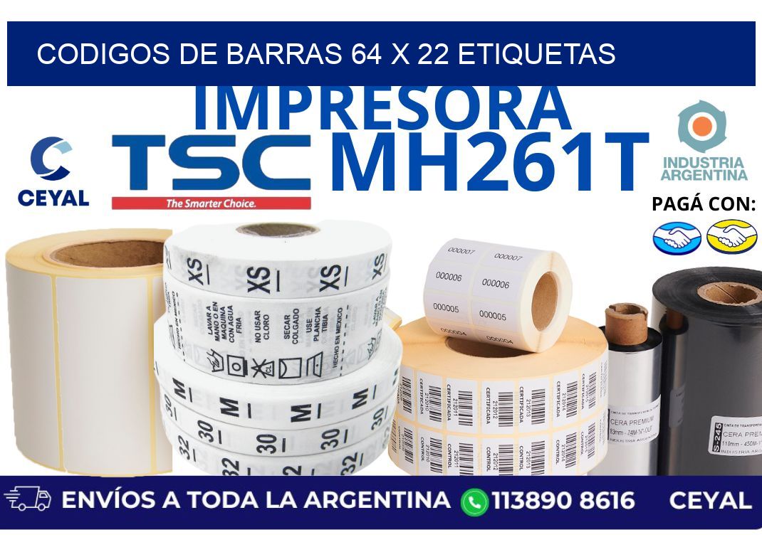 codigos de barras 64 x 22 etiquetas