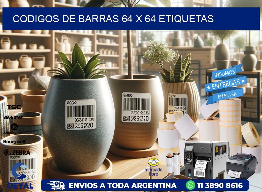 codigos de barras 64 x 64 etiquetas