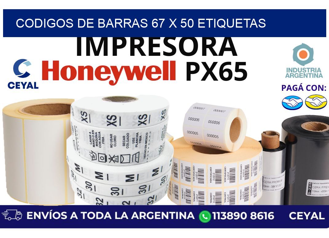 codigos de barras 67 x 50 etiquetas
