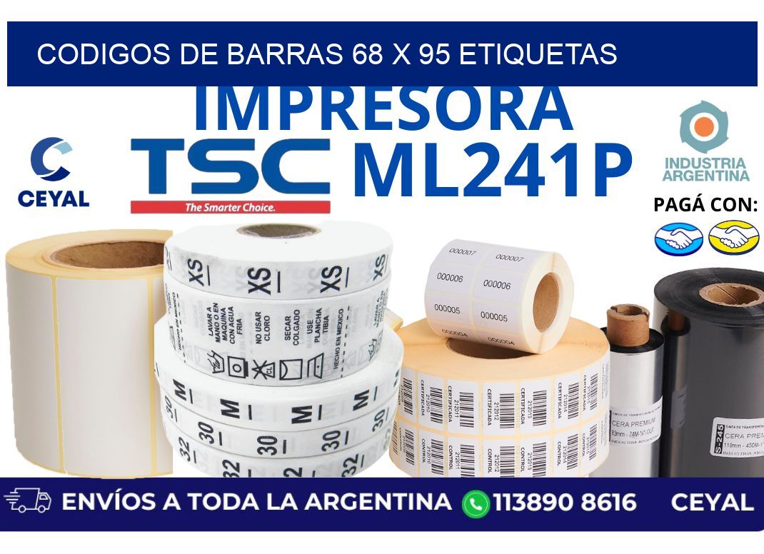 codigos de barras 68 x 95 etiquetas