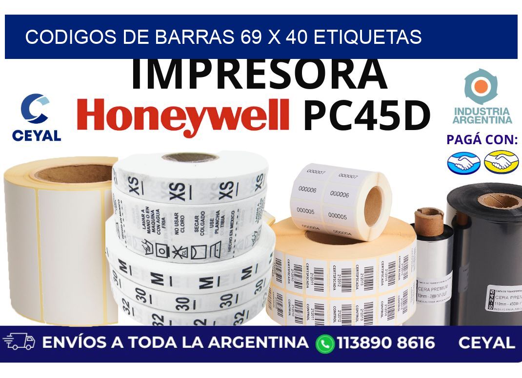 codigos de barras 69 x 40 etiquetas