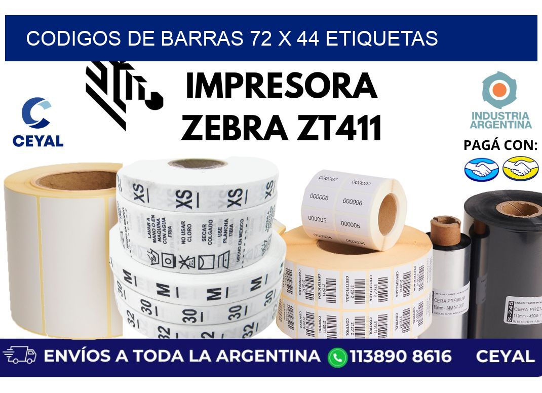 codigos de barras 72 x 44 etiquetas