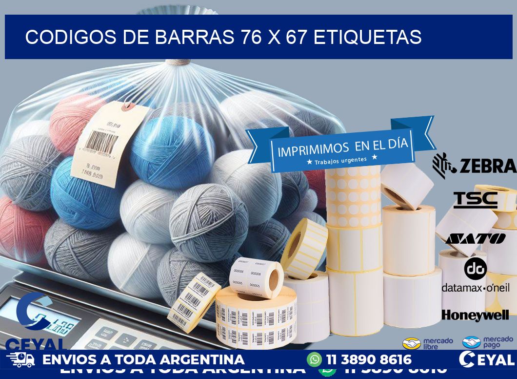 codigos de barras 76 x 67 etiquetas