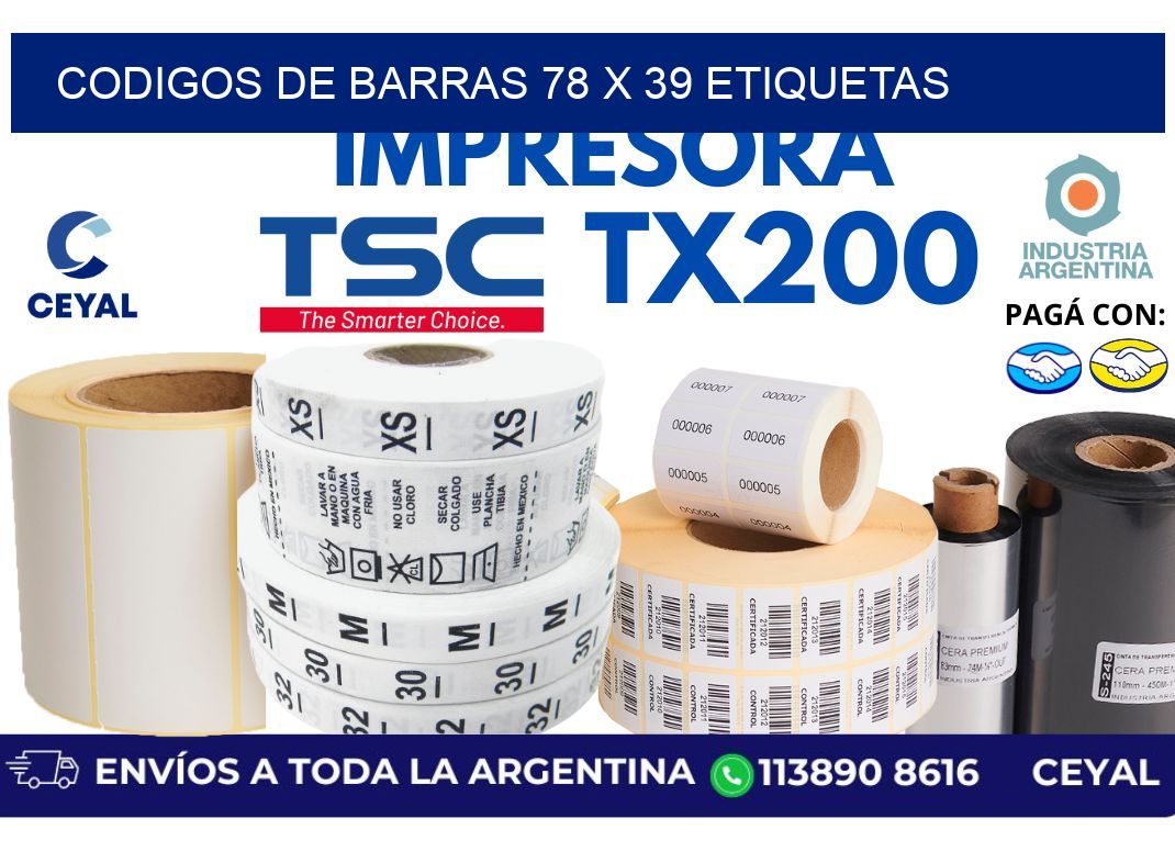 codigos de barras 78 x 39 etiquetas