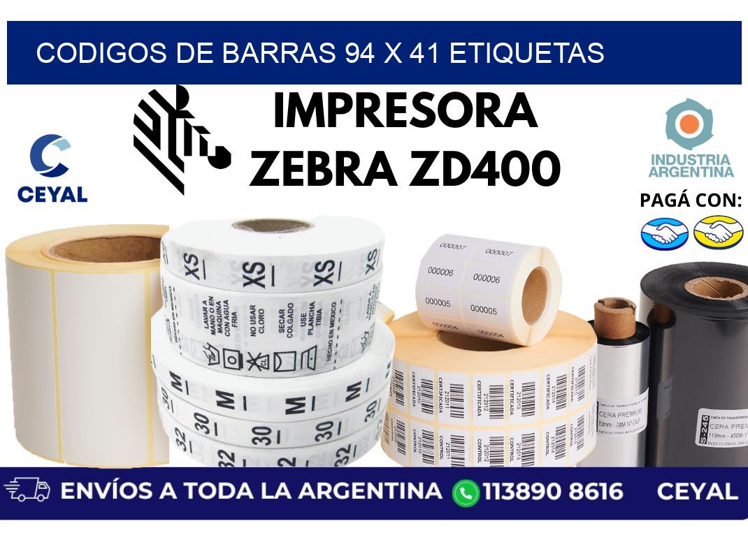 codigos de barras 94 x 41 etiquetas