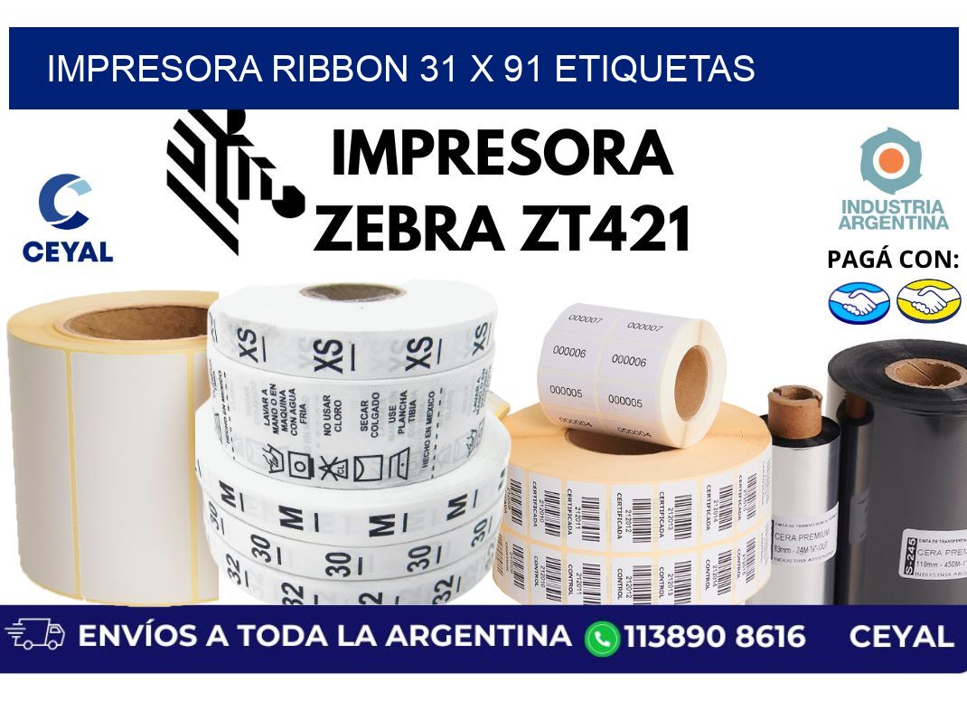 impresora ribbon 31 x 91 etiquetas