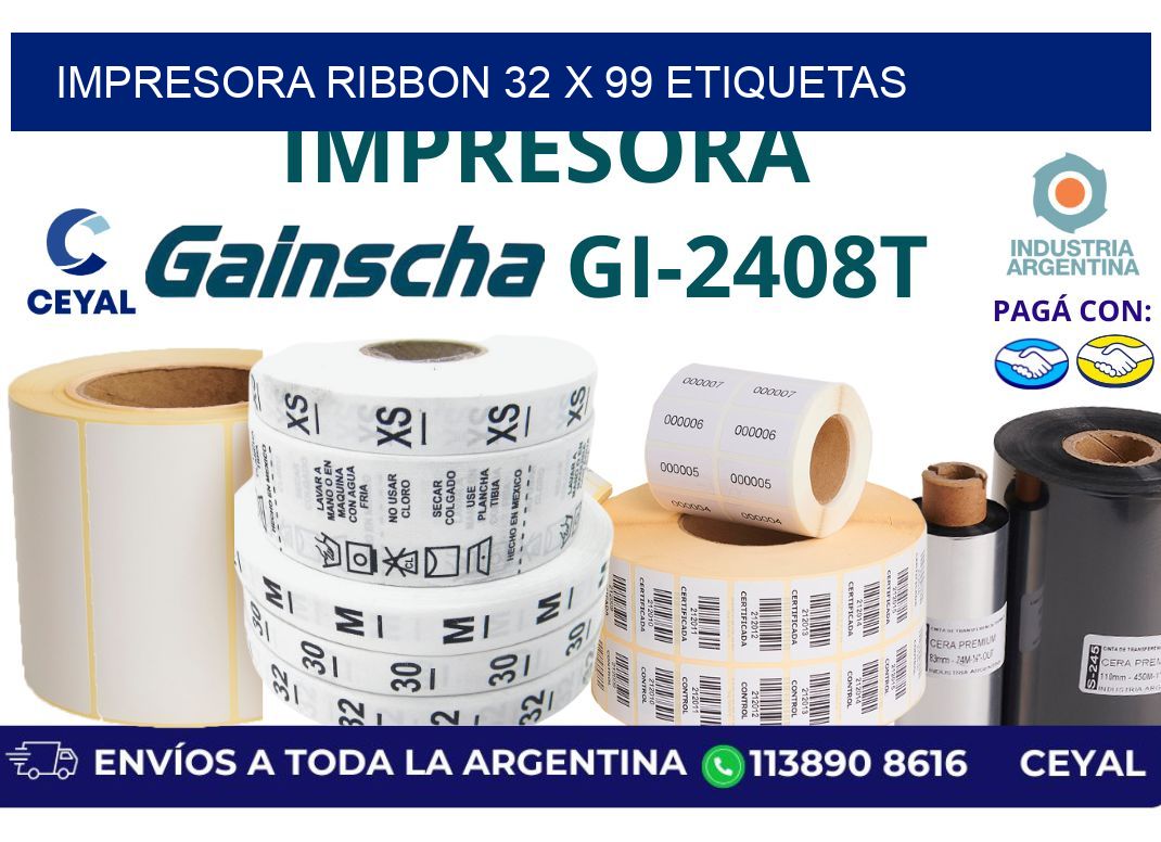 impresora ribbon 32 x 99 etiquetas