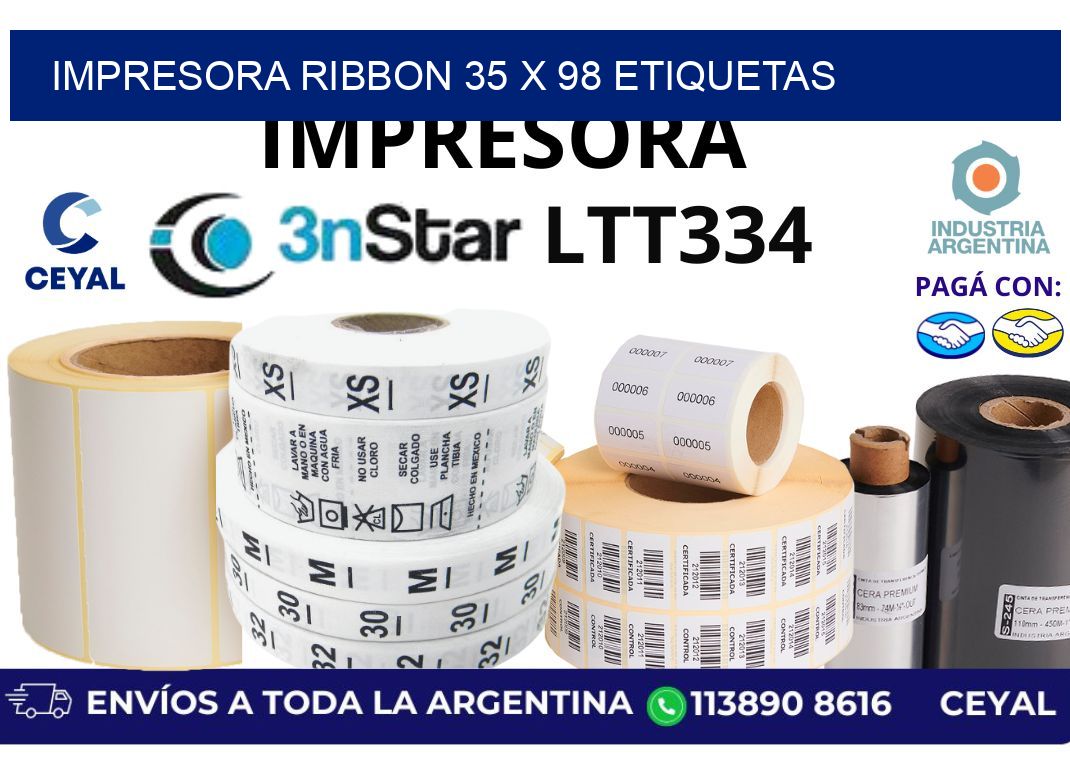 impresora ribbon 35 x 98 etiquetas