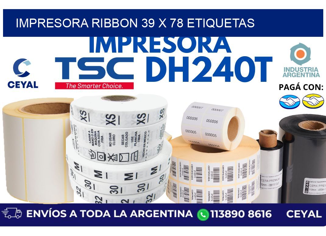 impresora ribbon 39 x 78 etiquetas