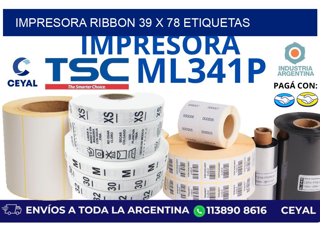 impresora ribbon 39 x 78 etiquetas