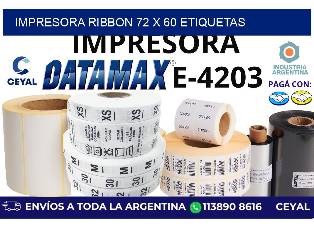 impresora ribbon 72 x 60 etiquetas